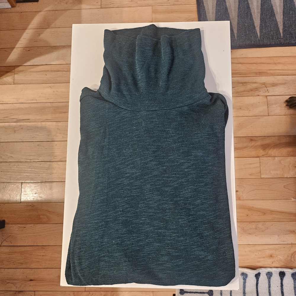 GAP Womens Ribbed Turtleneck Top - Green